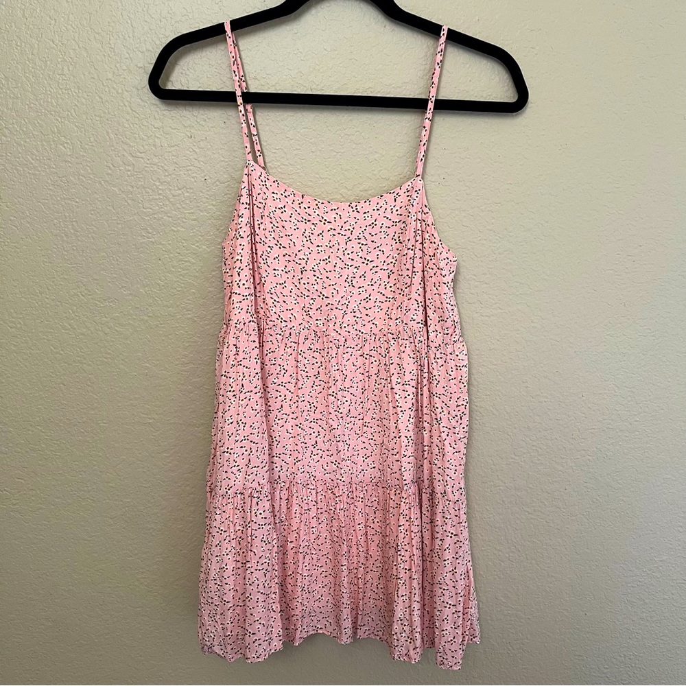 Pink Floral Mini Dress- Small
